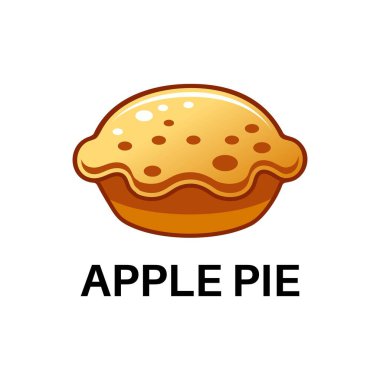 Elmalı turta logosu vektör retro amblemi taze fırın