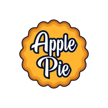 Elmalı turta logosu vektör retro amblemi taze fırın