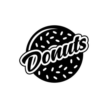 Çörekler amblem vektör el siyah ve beyaz logo simgesi çizer