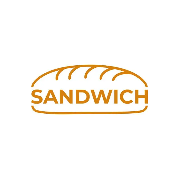 Sandviç logosu tasarımı vektör el amblemi. Lezzetli.