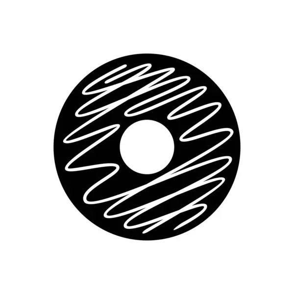 Donutlar logo vektör illüstrasyon şablonu elle siyah ve beyaz çizer