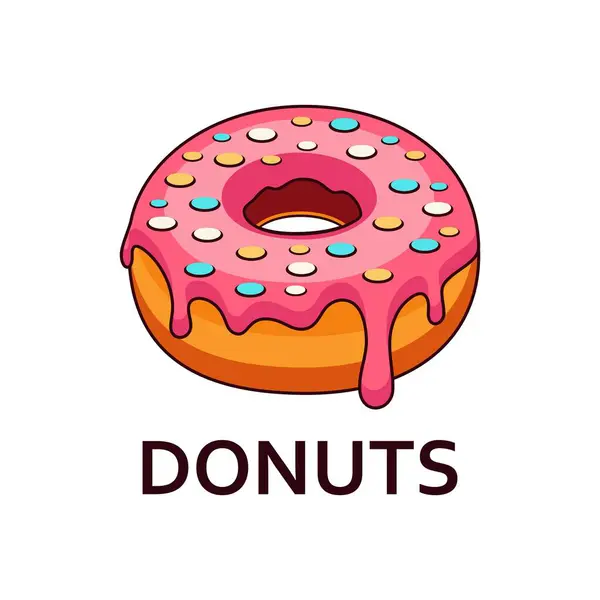 Erimiş çörekler amblem vektör çizim şablonu