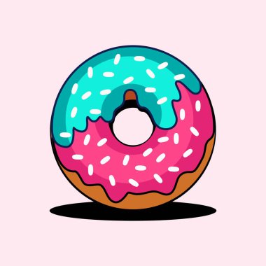 Çilek soslu çörek logo vektör çizimi şablonu