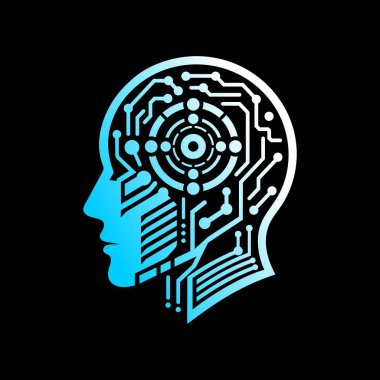 Yapay zeka logo vektör çizim şablonu. ai ambleminin sanat simgesi