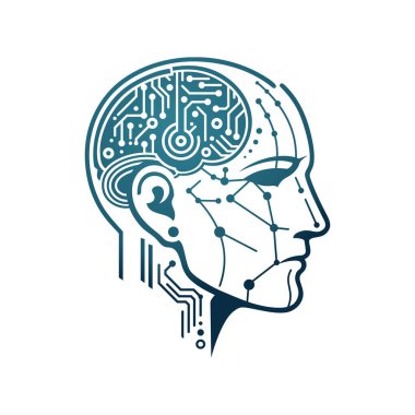 Yapay zeka logo vektör çizim şablonu. ai ambleminin sanat simgesi