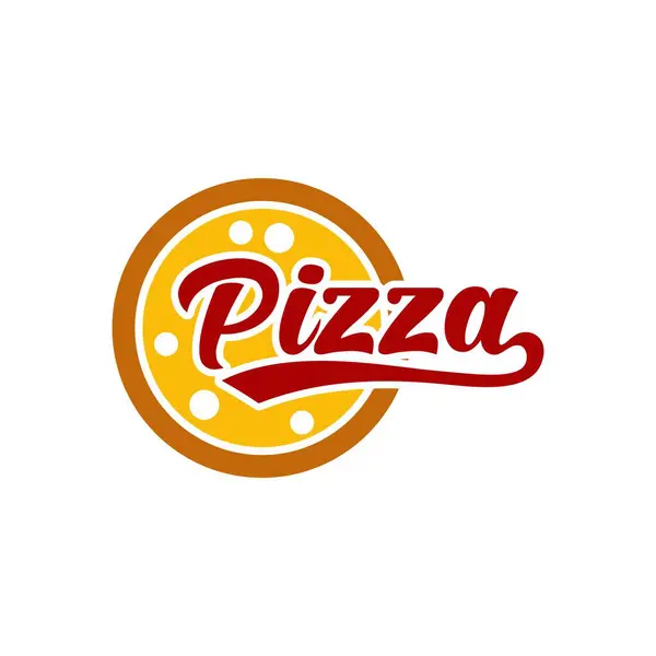 Pizza logosu vektör illüstrasyon şablonu el çizimi simgesi