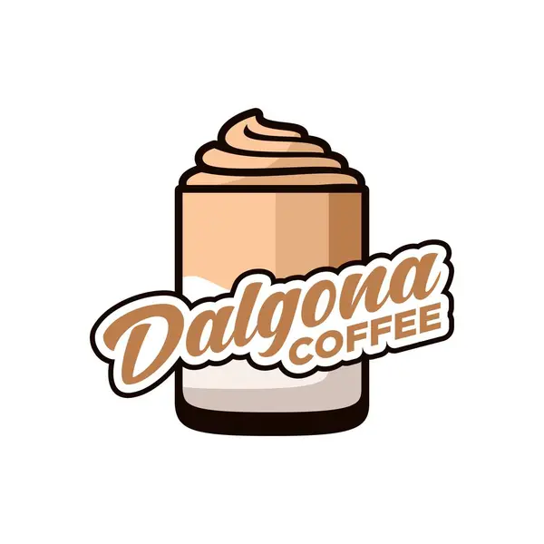 Dalgona kahve logo vektör çizim şablonu