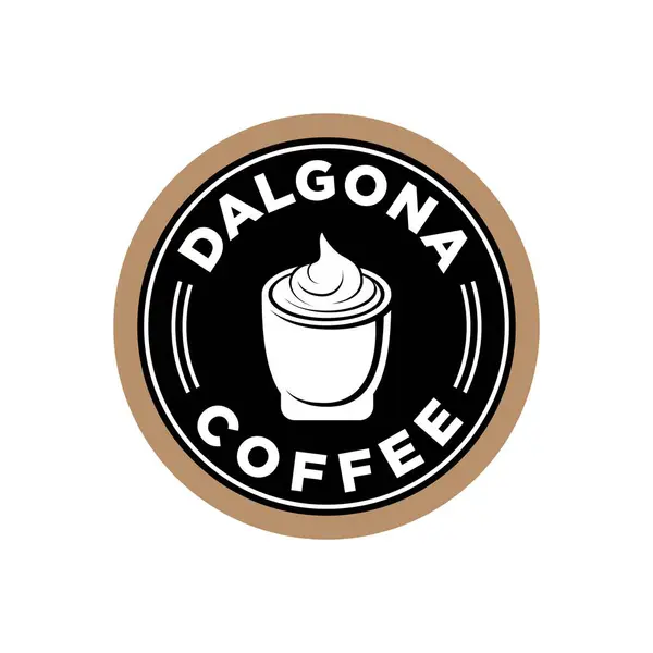 Dalgona kahve logo vektör çizim şablonu