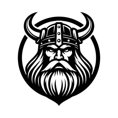 Viking logo vektörü. Çemberde basit tasarım