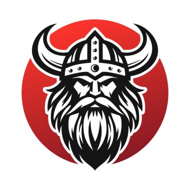 Viking logo vektörü. Çemberde basit tasarım