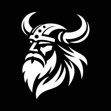 Viking logo vektörü. Çemberde basit tasarım