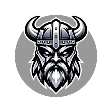 Viking logo vektörü. Çemberde basit tasarım