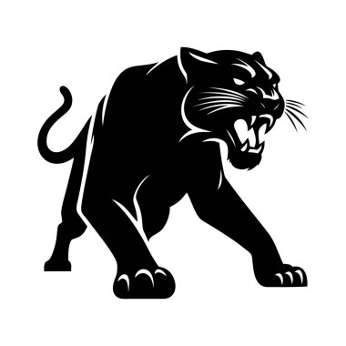 Black panther logo vector illustration template. Simple design hand drawing
