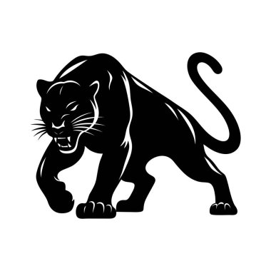 Black panther logo vector illustration template. Simple design hand drawing
