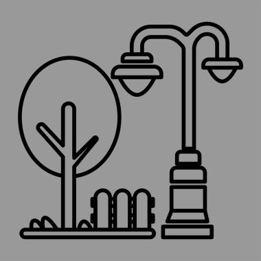 Şehir ışıkları ve bazı ağaçlar