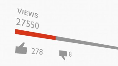 Social counter traffic view marketing engagement advertising watch number display.