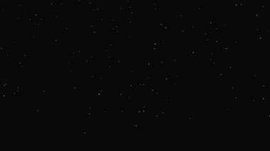 Falling snow drop on black background. Animation. Rare snow is moving slowly in stream background