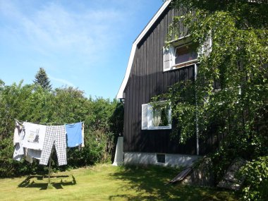 Bir evin dışında kurutma Çamaşırhane