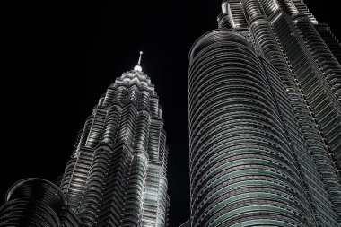 Gece kuala lumpur, malezya, kuala lumpur, malezya, malezya ikiz kulelerinin ikiz kuleleri.