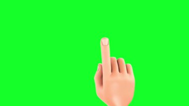 Pembe arka planda yeşil el hareketi. 3d illüstrasyon.