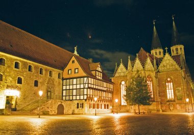 Almanya 'nın Braunschweig şehrinin eski meydanı