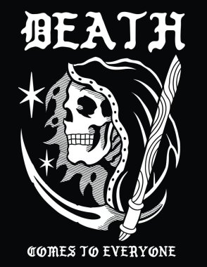 Sevimli Memento Mori Tasarım Çizimi