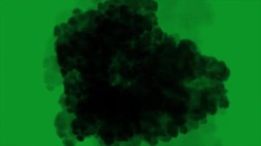 Gerçekçi koyu duman, yeşil ekran arkaplan