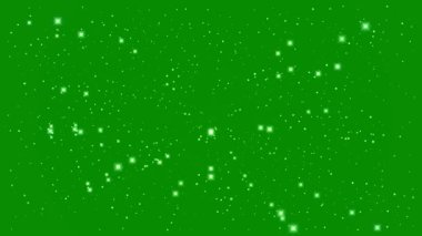 Parıldayan yıldızlar, yeşil ekran arkaplanı
