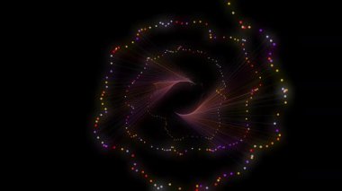 Spiral Işık Hareketi. 4k Soyut Parlayan Parçacık Canlandırması