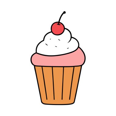 Üstünde dondurma kepçesi olan bir kek..