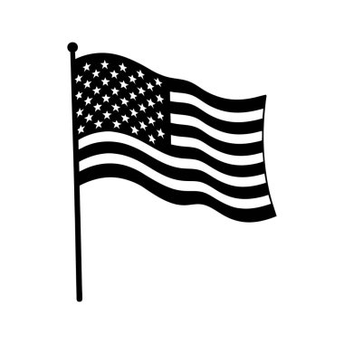 ABD bayrağı 4 Temmuz siluet vektörü.