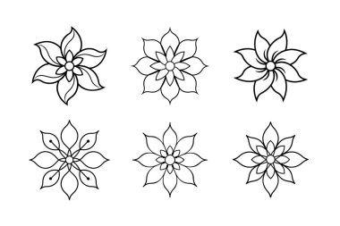 Çiçek simgeleri kümesi