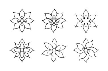 Çiçek simgeleri kümesi