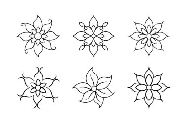 Çiçek simgeleri vektör illüstrasyon dizaynı