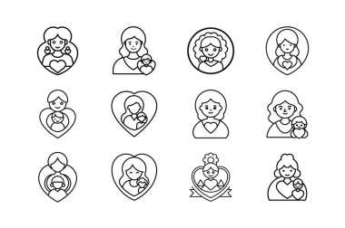 Anneler günü Icon set.