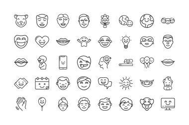 yüz maskesi simgelerinin vektör kümesi