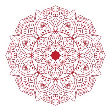 kırmızı ve beyaz mandala.