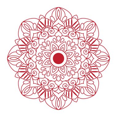 Vektör çizimi. kırmızı mandala.