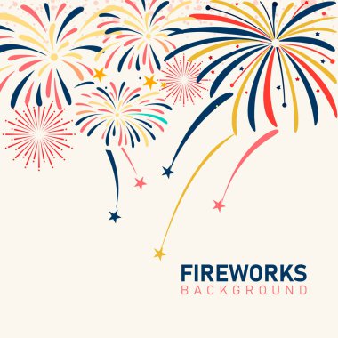 Havai fişekli havai fişekler. Havai fişekler. vektör illüstrasyonu.