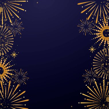 Havai fişek vektör illüstrasyon tasarımlı mutlu yeni yıl kartları