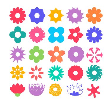 Dekoratif çiçek elementleri seti