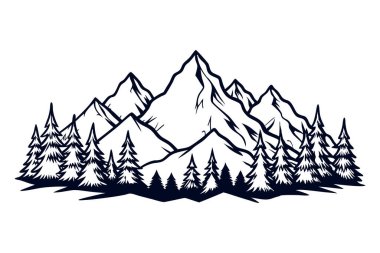 dağ orman manzarası izole edilmiş ikon vektör illüstrasyon tasarımı