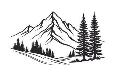 dağ manzarası. vektör çizim
