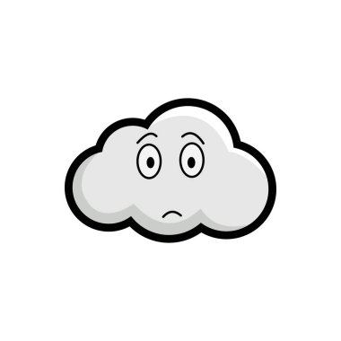 Karikatür Kızgın Bulut Surat Çizimi