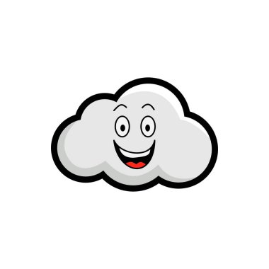 Happy Cloud Illustration with Smiling Face clipart