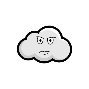 Sternness Cloud Illustration with Happy Expression clipart