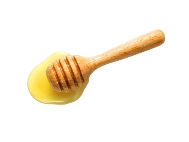 Bal kokulu bal beyaz arka planda izole edilmiş. Üst görünüm.