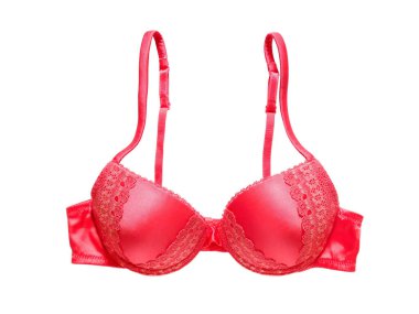 Beyaz arkaplanda izole edilmiş kırmızı sütyen