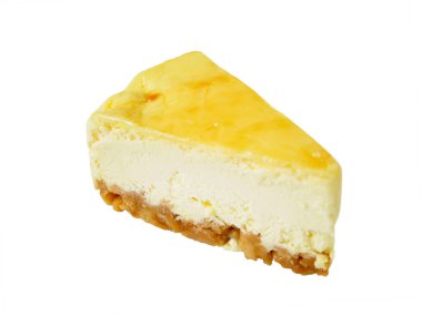 New York Cheesecake kırpma yolu ile beyaz arkaplanda izole