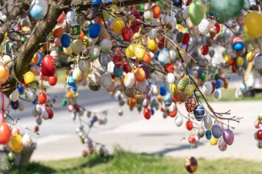 Renkli Yumurta Dekorasyonlu Paskalya Ağacı